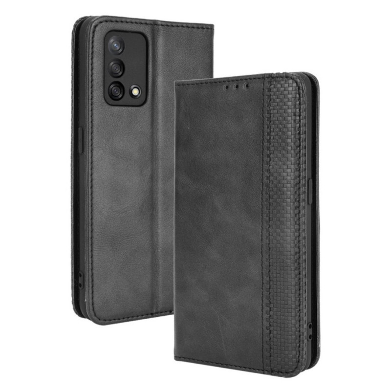 Flip Cover Oppo A74 4G Vintage Styled Leather Effect
