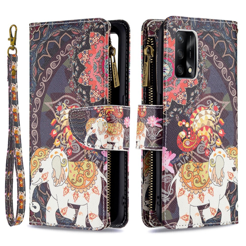 Oppo A74 4G Tasche mit Reißverschluss Elefant