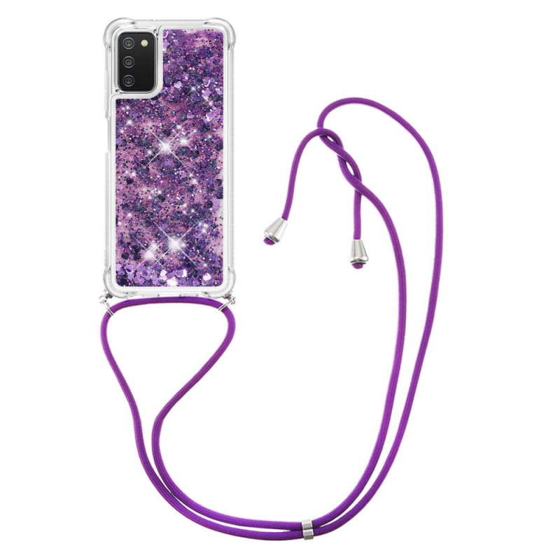 Samsung Galaxy A03s Glitter Cover mit Kordel
