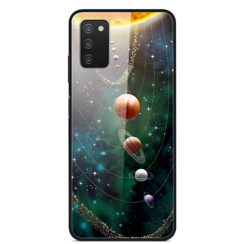 Samsung Galaxy A03s Hülle aus gehärtetem Glas Planet Sonnensystem