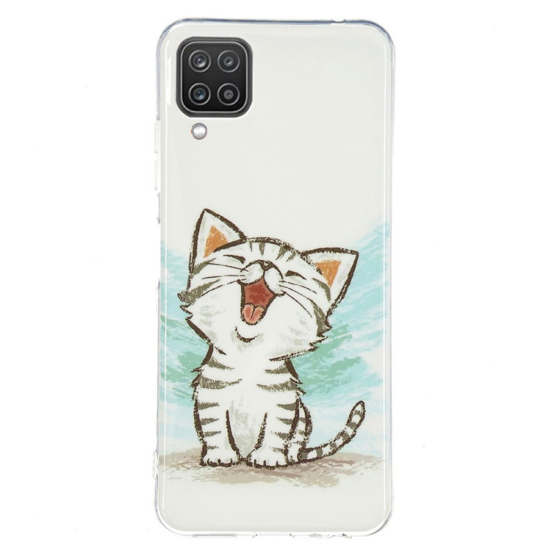 Samsung Galaxy A12 / M12 Cover Fluoreszierend Katze