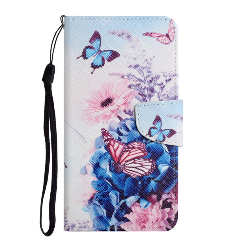 Xiaomi Redmi 10 Hülle Blumen- und Schmetterlingsstrauß