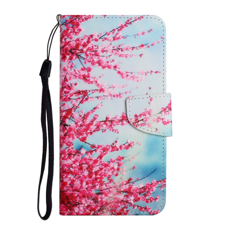 Xiaomi Redmi 10 Tasche Blumenzweig mit Riemen