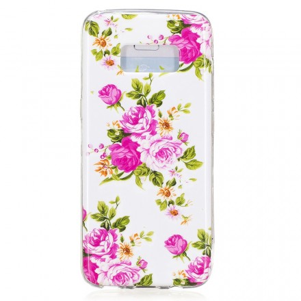 Samsung Galaxy S8 Cover Blumen Liberty Fluoreszierend