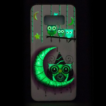 Samsung Galaxy S8 Cover Eulen im Wahn Fluoreszierend