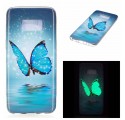 Samsung Galaxy S8 Schmetterling Cover Blau Fluoreszierend