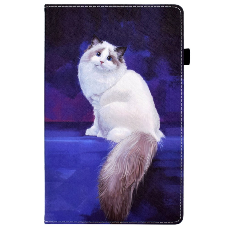 Samsung Galaxy Tab A8 (2021) Katze Hülle Weiß