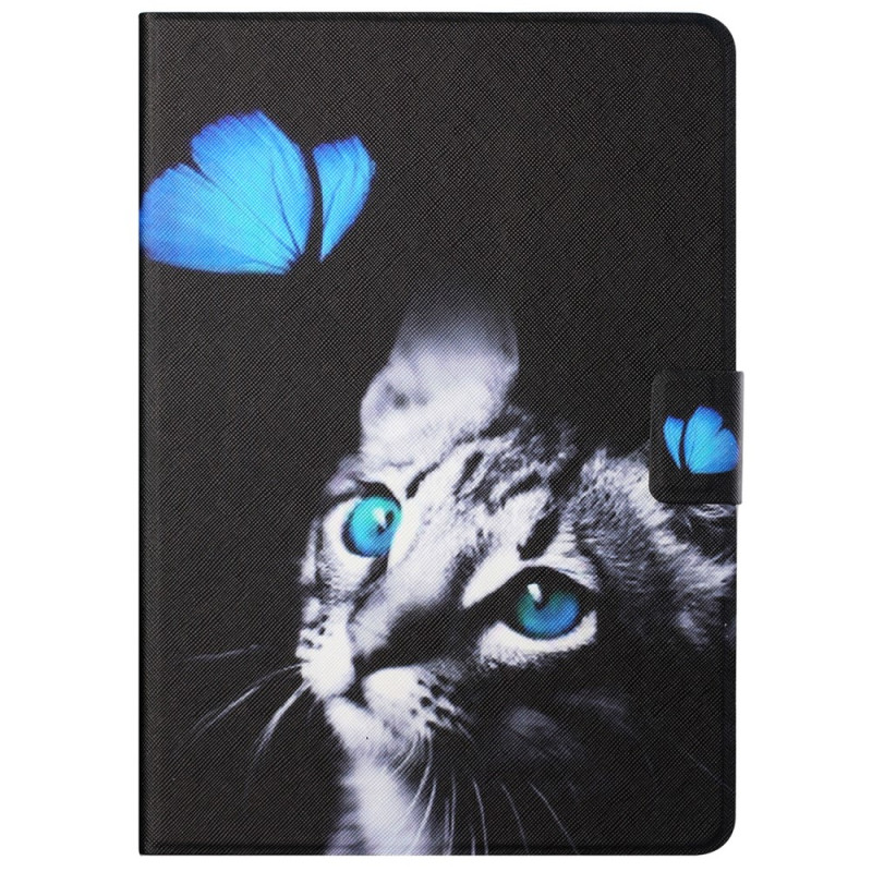 Samsung Galaxy Tab A8 (2021) Katze und Schmetterling Hülle Blau