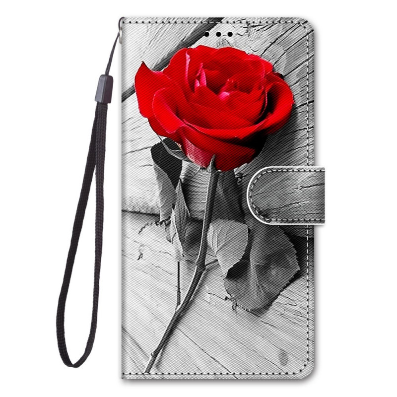 Samsung Galaxy A03 Core Hülle Romantische Rose mit Riemen