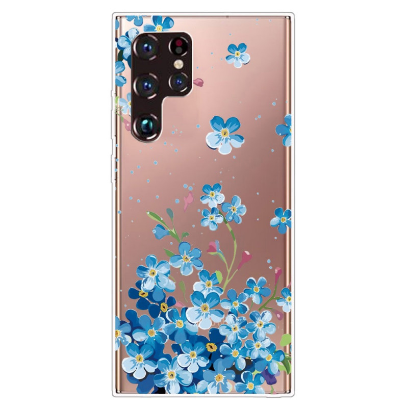 Samsung Galaxy S22 Ultra 5G Cover Blaue Blumen