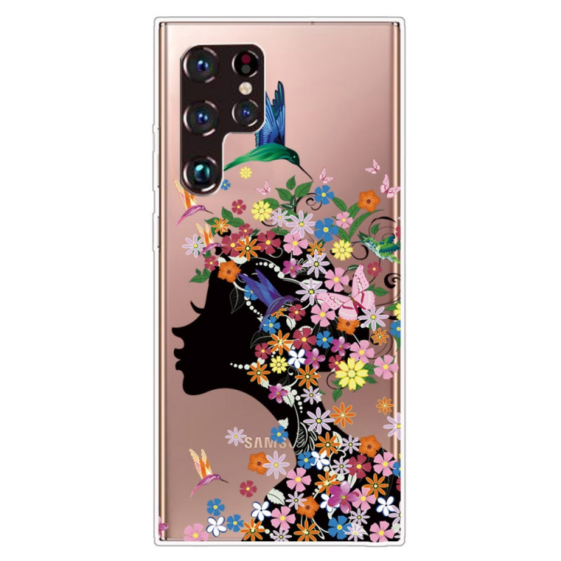 Samsung Galaxy S22 Ultra 5G Cover Hübscher Blumenkopf