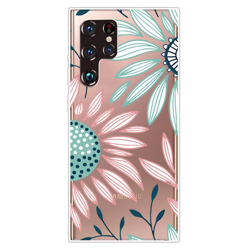 Samsung Galaxy S22 Ultra 5G Transparent Cover Eine Blume