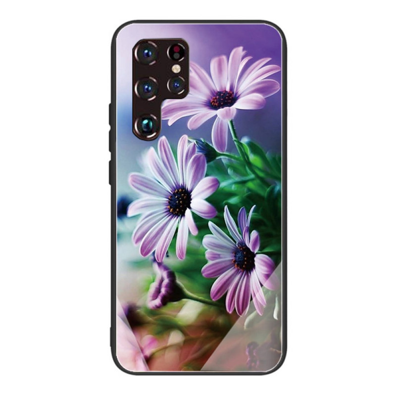 Samsung Galaxy S22 Ultra 5G Panzerglas Cover Realistische Blumen