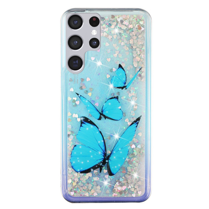 Samsung Galaxy S22 Ultra 5G Glitter Schmetterlinge Cover