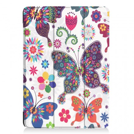 iPad 9.7 2017 Hülle Schmetterlinge und Blumen