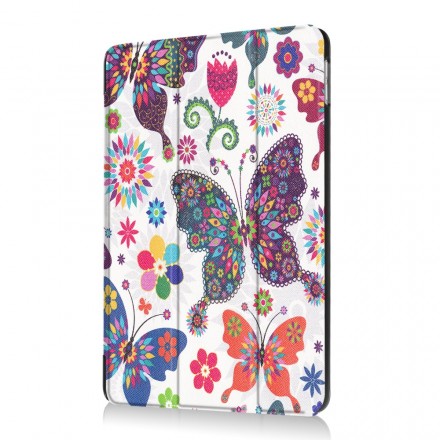 iPad 9.7 2017 Hülle Schmetterlinge und Blumen