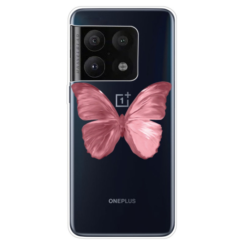 OnePlus 10 Pro 5G Flexible Hülle Schmetterling Rosa