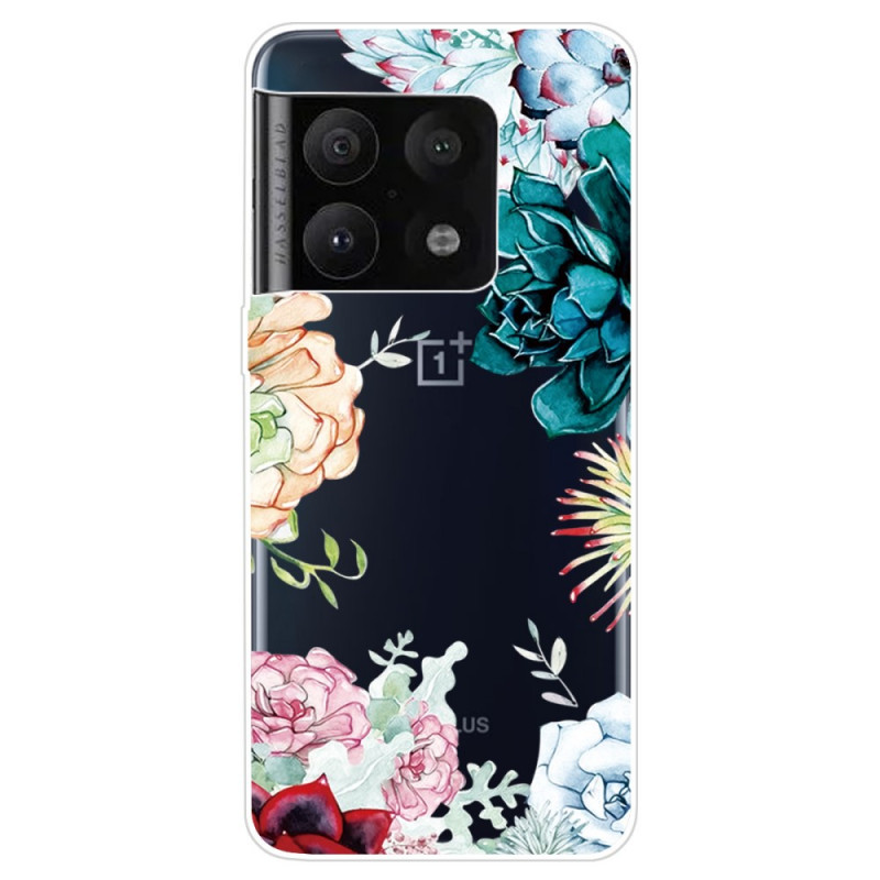OnePlus 10 Pro 5G Transparente Hülle Aquarellblumen