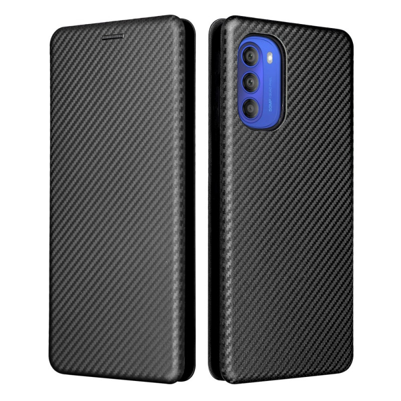 Flip Cover Moto G51 5G Silikon Carbon Farbig