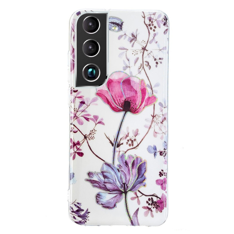Samsung Galaxy S22 Plus 5G Marmor Blumen Cover