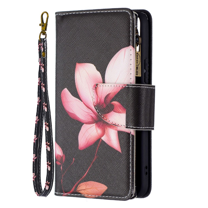 Samsung Galaxy S22 5G Tasche mit Reißverschluss Blume