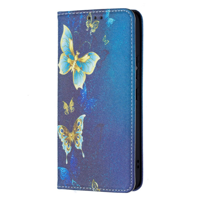 Flip Cover Samsung Galaxy S22 5G Bunte Schmetterlinge