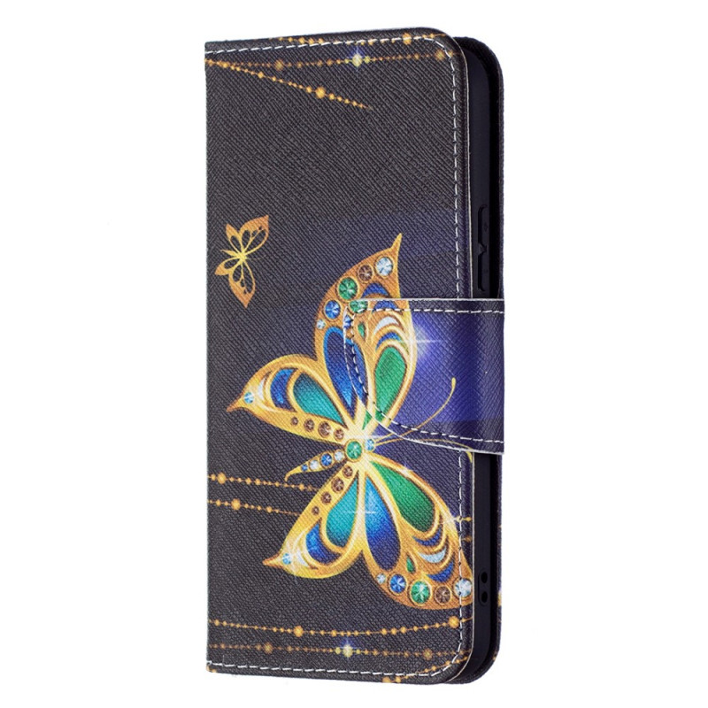 Hülle Samsung Galaxy S22 5G Goldene Schmetterlinge
