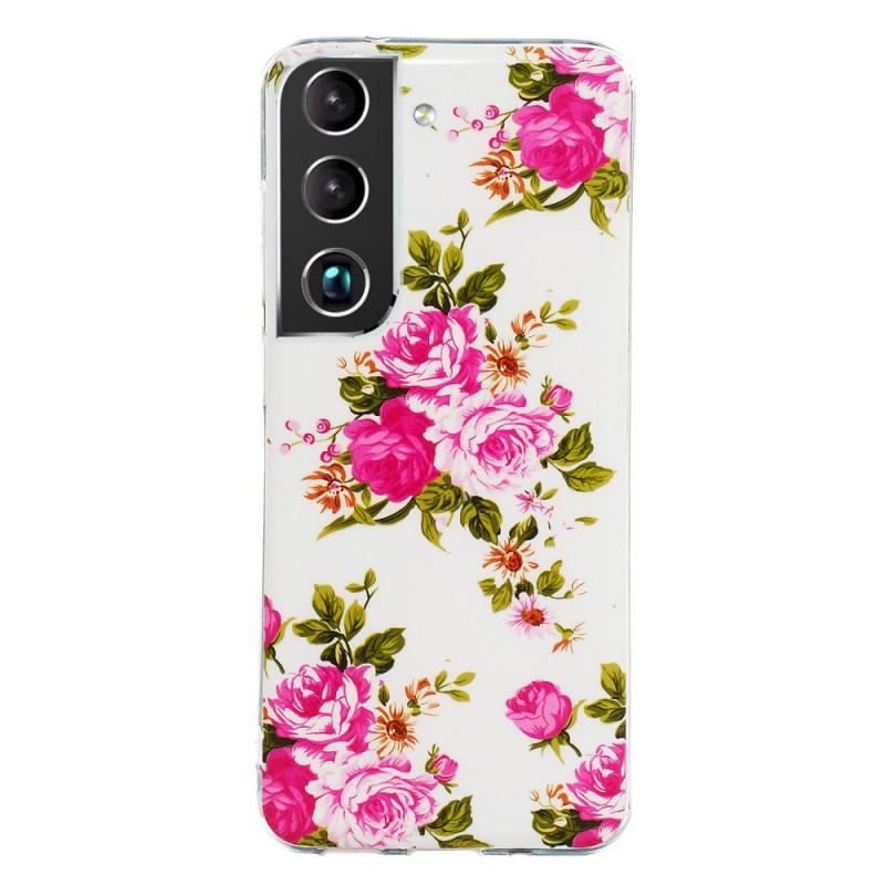 Samsung Galaxy S22 5G Cover Blumen Liberty Fluoreszierend