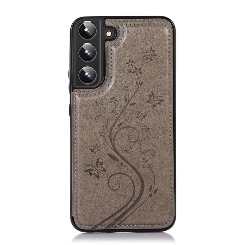 Cover Samsung Galaxy S22 5G Kunstleder Kartenhalter Halter Blumen