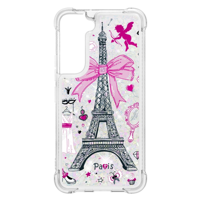 Samsung Galaxy S22 5G Cover Der Eiffelturm Glitzer