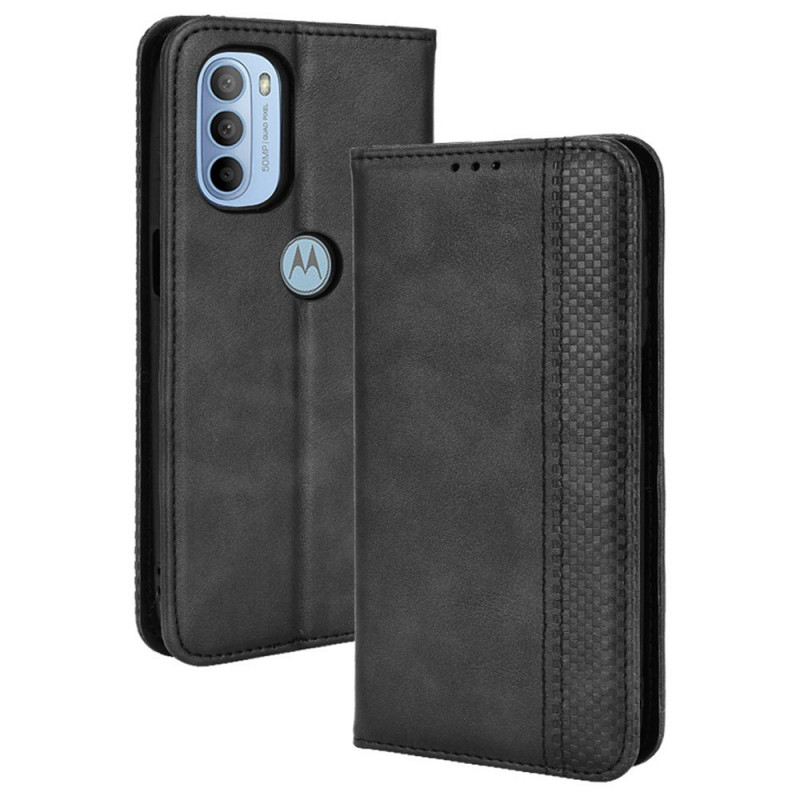 Flip Cover Moto G41 / G31 Vintage-Lederoptik Stilisiert