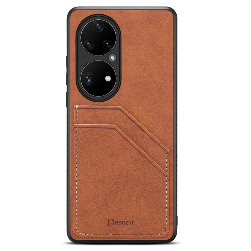 Cover Huawei P50 Pro Kartenhalter Doppelte Schlitze Denior