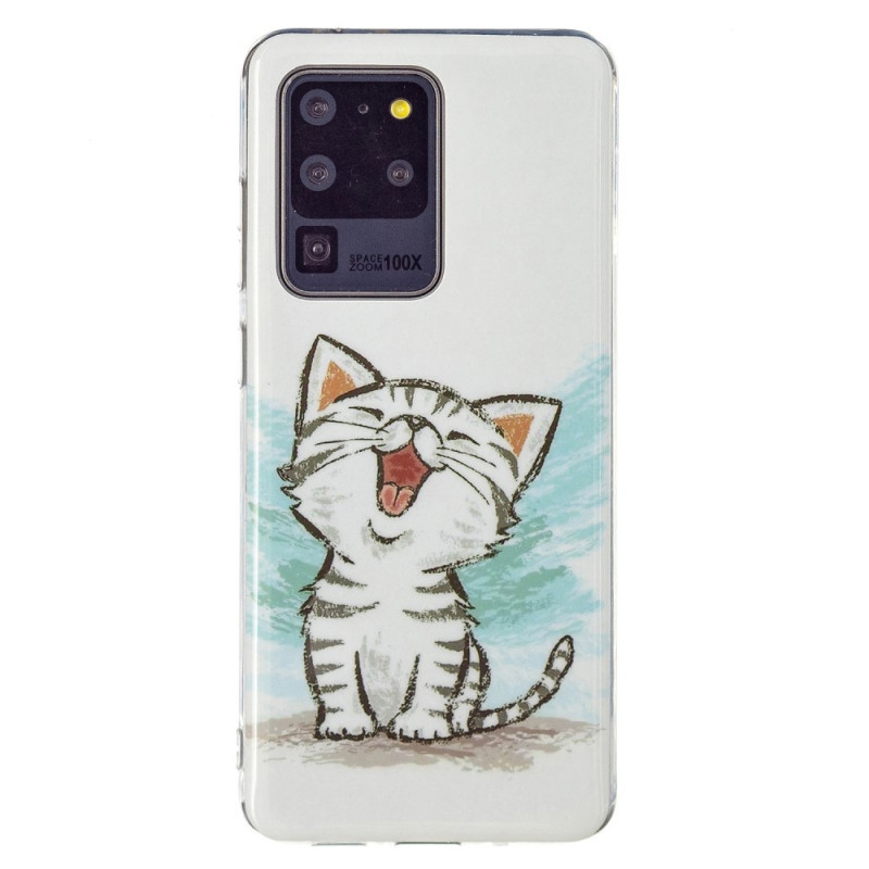Samsung Galaxy S20 Ultra Fluorescent Cat Cover