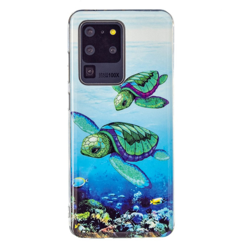 Samsung Galaxy S20 Ultra Fluoreszierende Schildkröten Cover