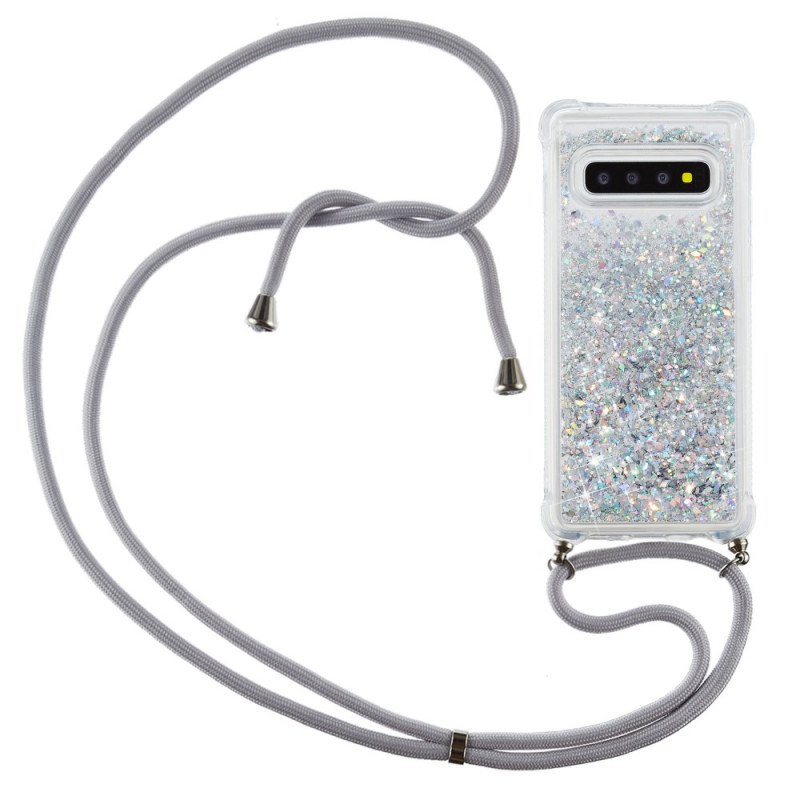 Samsung Galaxy S10 Glitter Cover mit Kordel