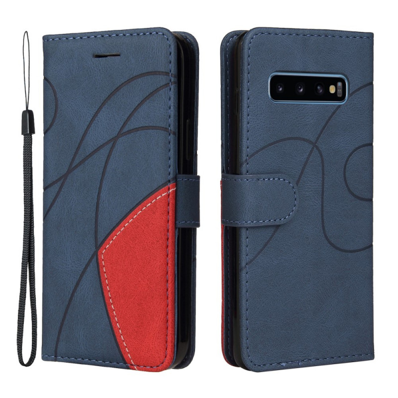 Samsung Galaxy S10 Kunstleder Zweifarbig Signature Hülle