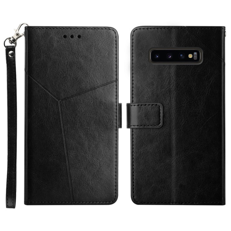 Hülle Samsung Galaxy S10 Style Leder Geo Y Design