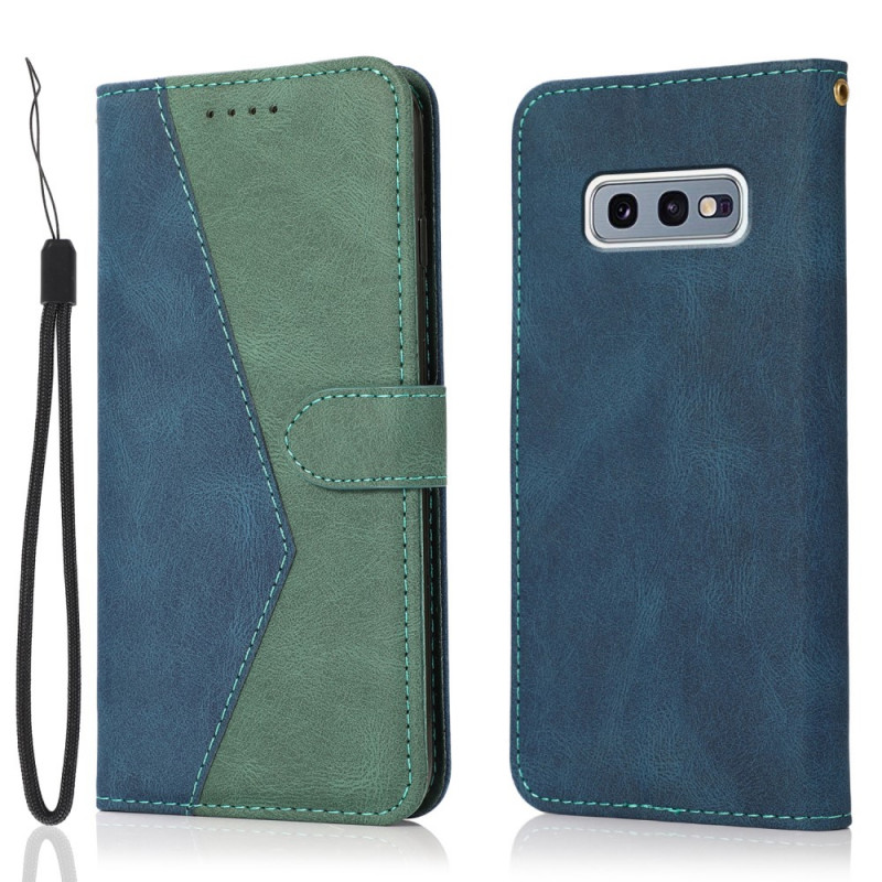 Samsung Galaxy S10e Kunstleder Tasche Zweifarbig Dreieck