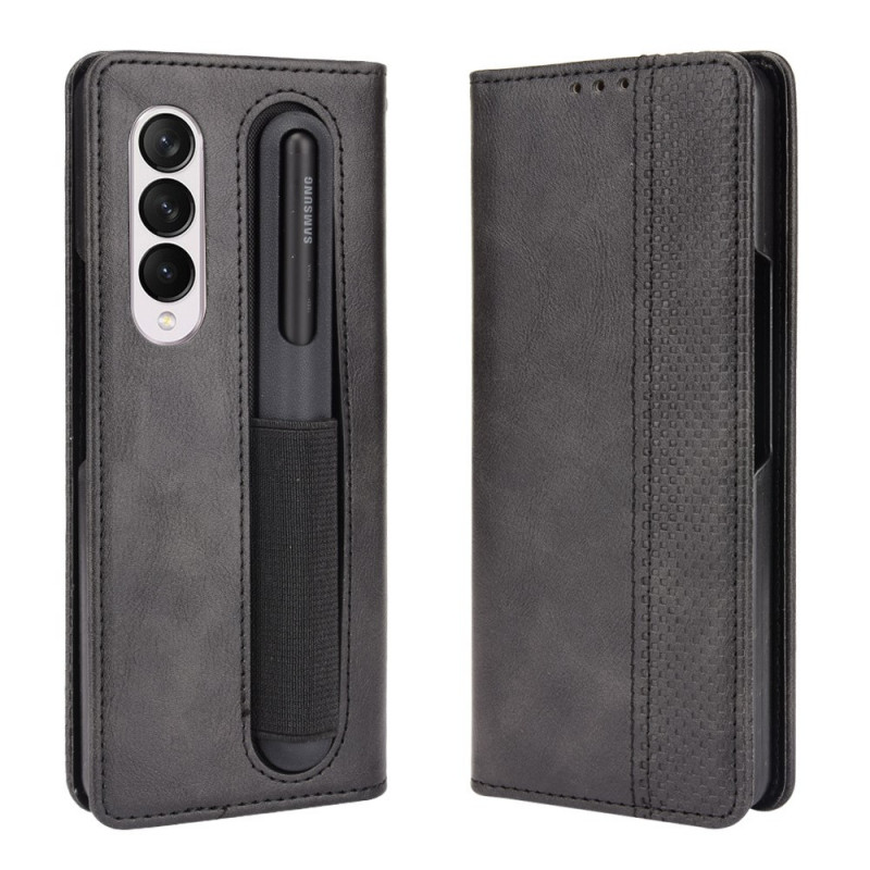 Hülle Samsung Galaxy Z Fold 3 5G Leder-Effekt Stylished Penholder