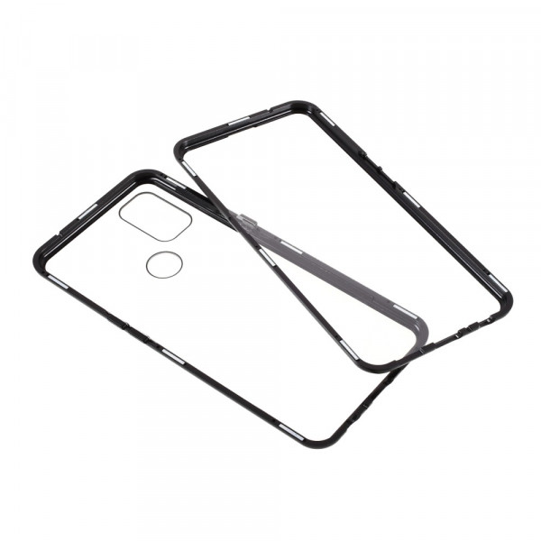 OnePlus Nord N10 Zweiseitige magnetische Hülle aus gehärtetem Glas und Metall
