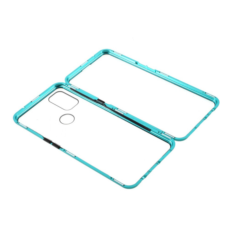 OnePlus Nord N10 Zweiseitige magnetische Hülle aus gehärtetem Glas und Metall