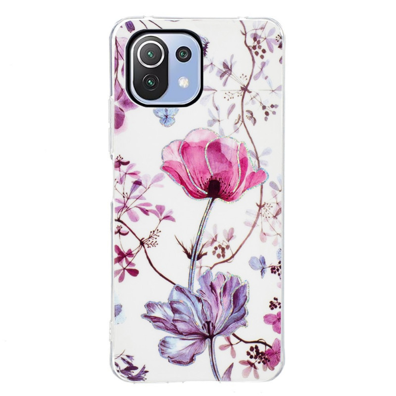Xiaomi 11 Lite 5G NE/Mi 11 Lite 4G/5G Marmor Blumen Cover