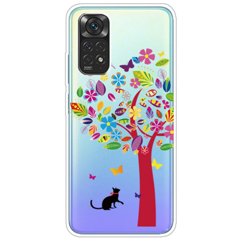 Xiaomi Redmi Note 11 / 11s Cover Katze unter dem bunten Baum
