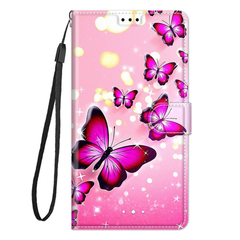 Xiaomi Redmi Note 10 Pro Hülle Schmetterlinge und Lanyard