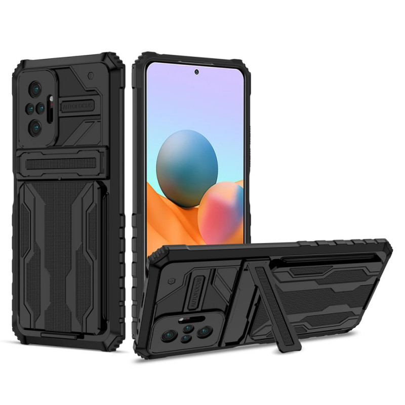 Xiaomi Redmi Note 10 Pro Cover Kartenhalter mit Reißverschluss und Halterung