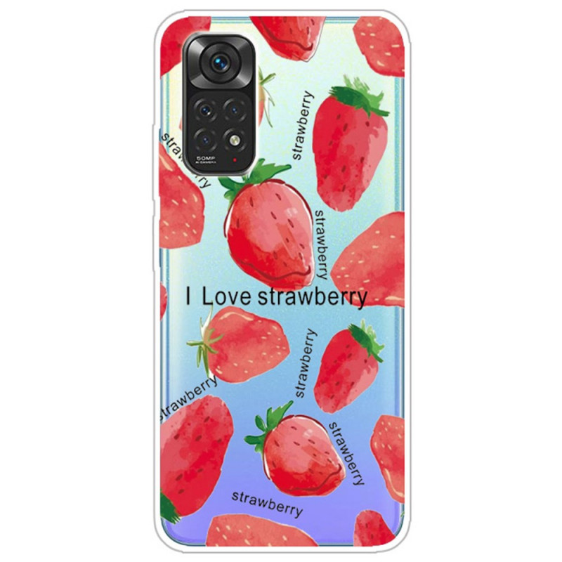 Xiaomi Redmi Note 12 Pro 4G/Note 11 Pro/11 Pro 5G Cover Erdbeere / i Love Strawberry