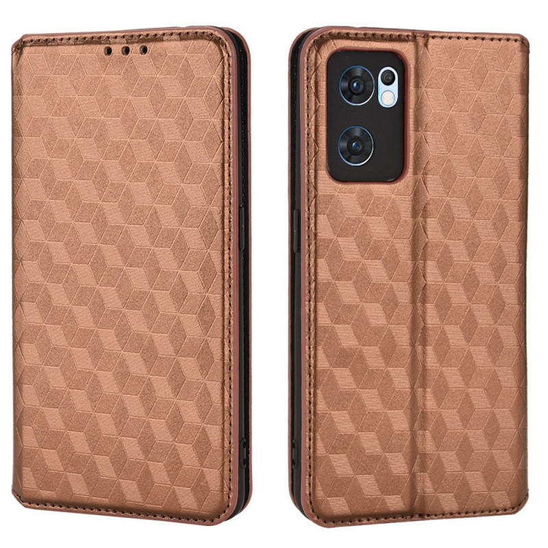 Flip Cover Oppo Find X5 Lite Leder-Effekt Diamant