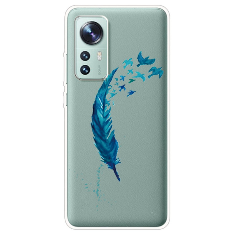Xiaomi 12 / 12X / 12S Cover Schöne Feder Blau