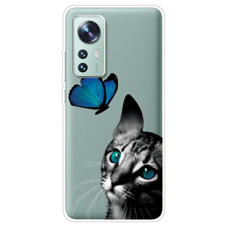 Xiaomi Cover 12 / 12X / 12S Katze und Schmetterling