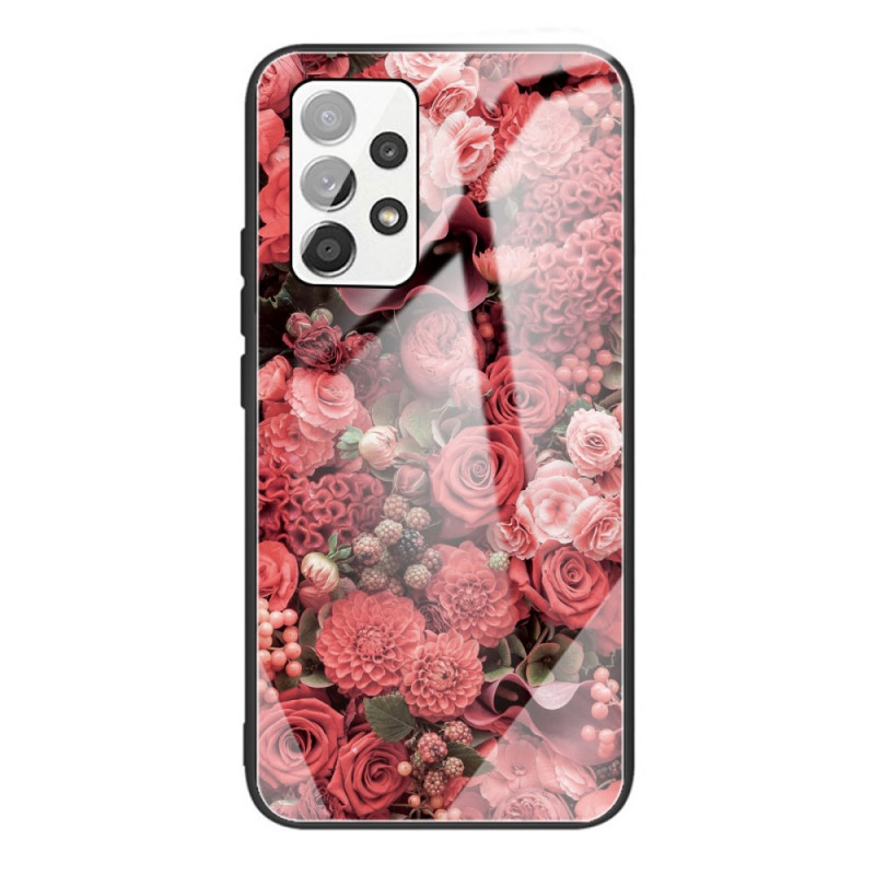 Cover Samsung Galaxy A53 5G Gehärtetes Glas Blumen Rosen